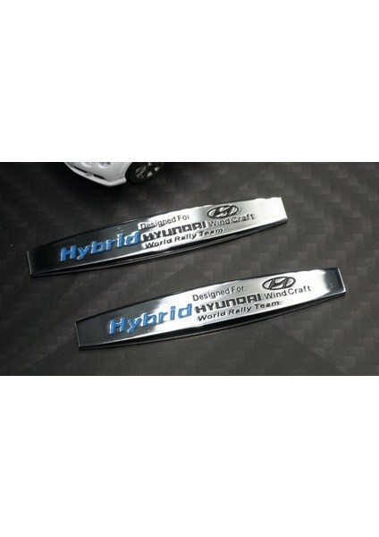Hyundai Hybrid Logo Yan Çamurluk 3m 3D Krom Metal Logo Amblem fırsatları
