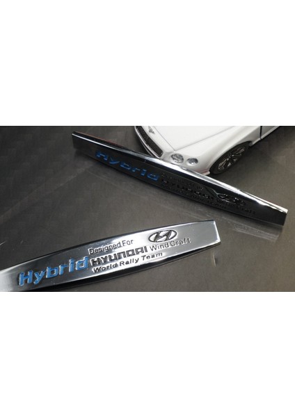 Hyundai Hybrid Logo Yan Çamurluk 3m 3D Krom Metal Logo Amblem indirimleri