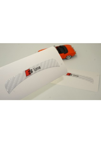 Audi Tt S Line Logo Beyaz Karbon Desen Damla Epoksi Ayna Çamurluk Logo Amblem Seti