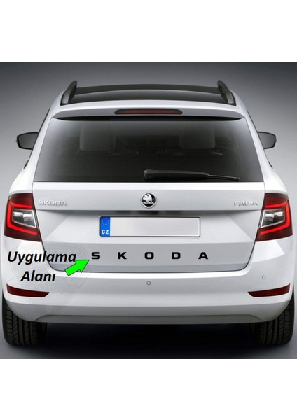 Skoda Bagaj Yeni Nesil Uzun Parlak Siyah Abs 3m 3D Yazı Logo Amblem fırsatları
