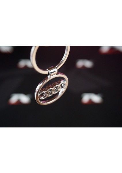 Audi Halka Logo Krom Metal Çift Yön Anahtarlık
