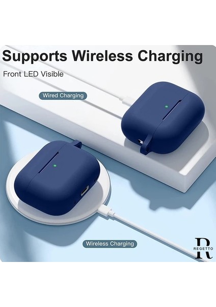 For Airpods Pro 2 ile Uyumlu Kılıf Silikon Tam Koruma Kancalı Anahtarlık Comely Silikon Kılıf