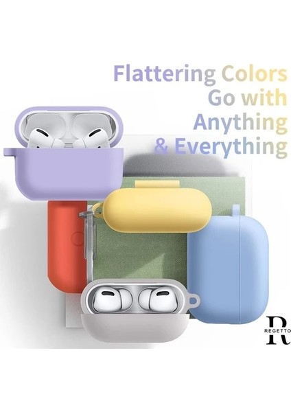 For Airpods Pro 2 ile Uyumlu Kılıf Silikon Tam Koruma Kancalı Anahtarlık Comely Silikon Kılıf