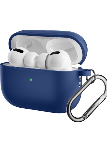For Airpods Pro 2 ile Uyumlu Kılıf Silikon Tam Koruma Kancalı Anahtarlık Comely Silikon Kılıf