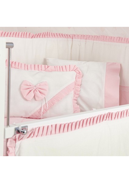 Meltem Smart Bambino Sallanır Ahşap Anne Yanı Beşik 70x110 cm (beyaz-pembe)