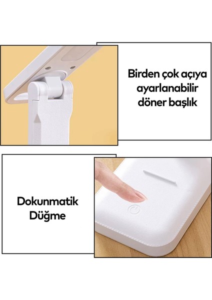 Ledli Masa Lambası 3 Modlu Oynar Başlıklı Şarjlı Çalışma Lambası 9W fiyatları