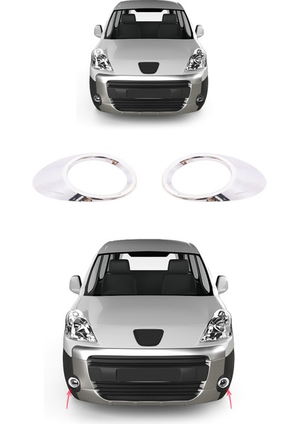 Peugeot Partner Tepee Uyumlu 2008-2015 Sis Çerçevesi 2 Parça Abs Krom Kaplama fırsatları