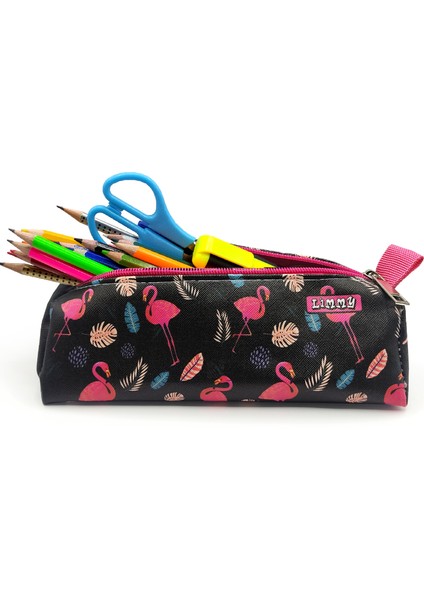 Kalem Kutusu Flamingo Siyah Üçgen Kalemkutu Jumbo Vegan Deri Kalemlik fiyatları