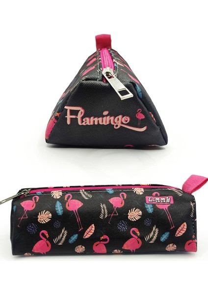 Kalem Kutusu Flamingo Siyah Üçgen Kalemkutu Jumbo Vegan Deri Kalemlik modelleri