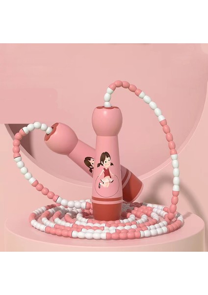 Ahşap Ayarlanabilir Atlama İpi Kırmızı Kız (Bambu İpi) (Yurt Dışından)