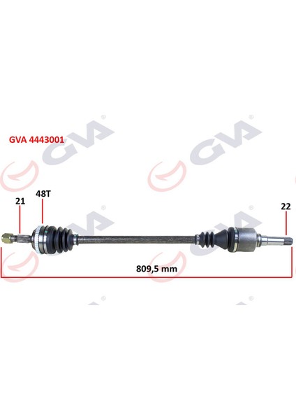 Komple Aks Sağ Peugeot 106 Ii 1.4i 96-02 Abs Li 48DİŞ 809MM