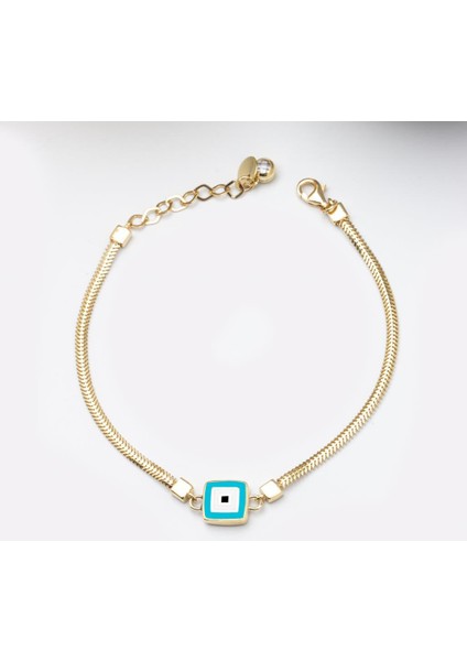 Altın Mineli Ezme Zincir Nazar Bileklik