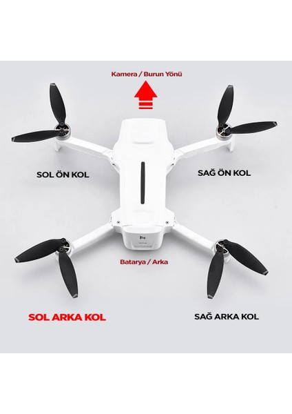 Xiaomi Fımı X8 Mini Pro / Mini Sol Arka Drone Motor Kolu Arm
