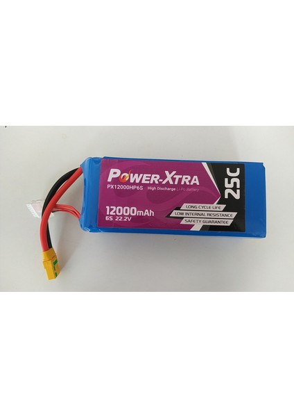 6s 12000MAH 25C Üst Kalite Lipo Pil - Lipo Batarya (Power-Xtra)