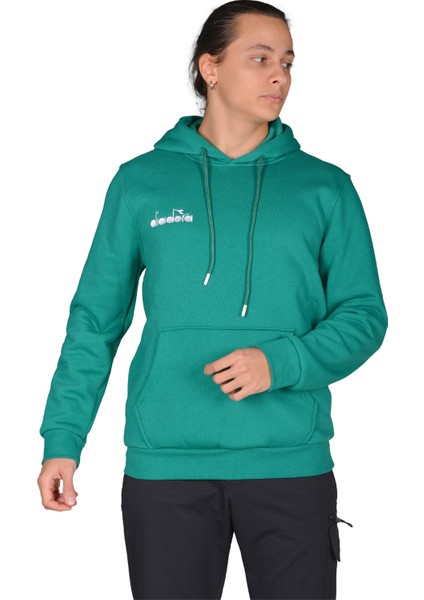 Bergamo - Erkek Yeşil Pamuklu Spor Sweatshirt - DDBER1030016