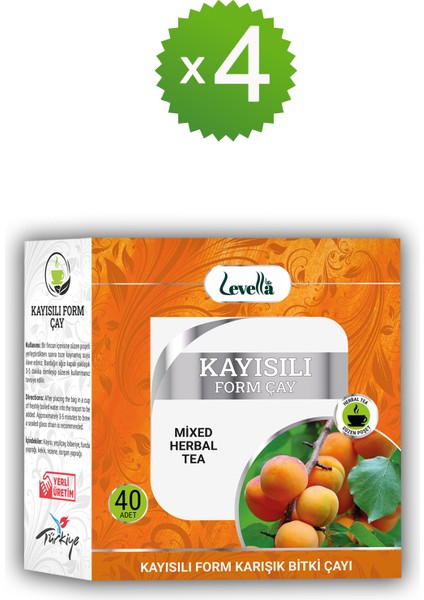 Kayısılı Form Karışık Bitki Çayı 40'lı Süzen Poşet x 4 Adet