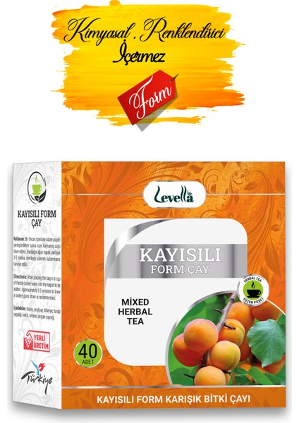 Kayısılı Form Karışık Bitki Çayı 40'lı Süzen Poşet x 4 Adet