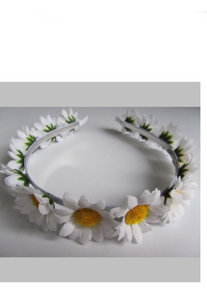 Çiçekli Taç,papatya Tacı ,beyaz Papatya Gelin Tacı Çoçuk Yetişkin Taç