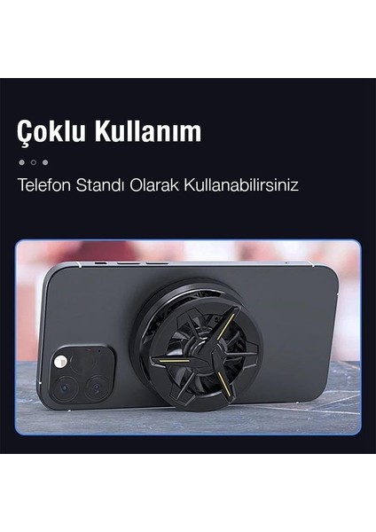 Polham Telefon, Tablet Için Radyatörlü Telefon Soğutucu Fanı, Manyetik Magsafe Uym Kasırga Soğutucu