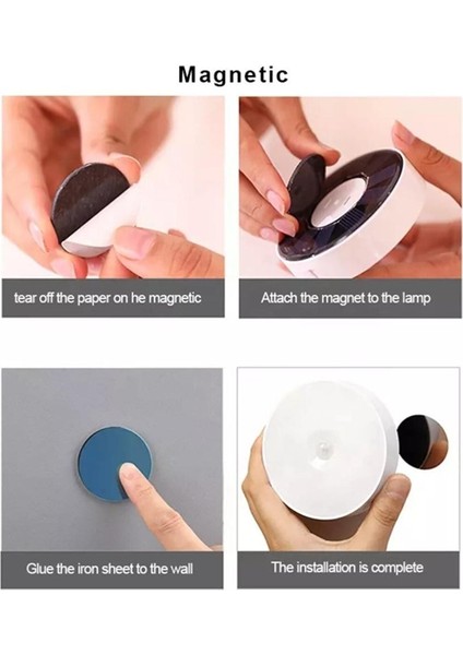 İÇ MEKAN Güneş Enerjili Hareket Sensörlü USB Şarjlı Beyaz LED Işık Lamba