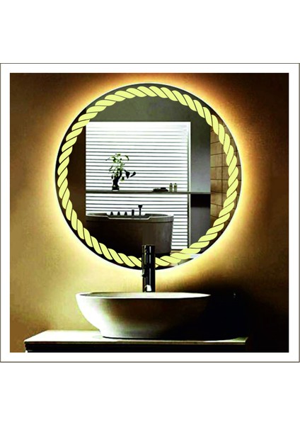 90 Cm Günışığı Ledli Tasarım Kumlamalı Banyo Aynası Makyaj Aynası Işıklı Ayna fiyatları