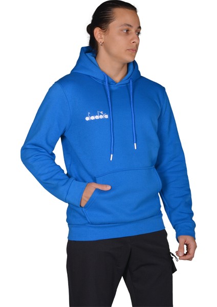 Bergamo - Erkek Saks Pamuklu Spor Sweatshirt - DDBER1030016