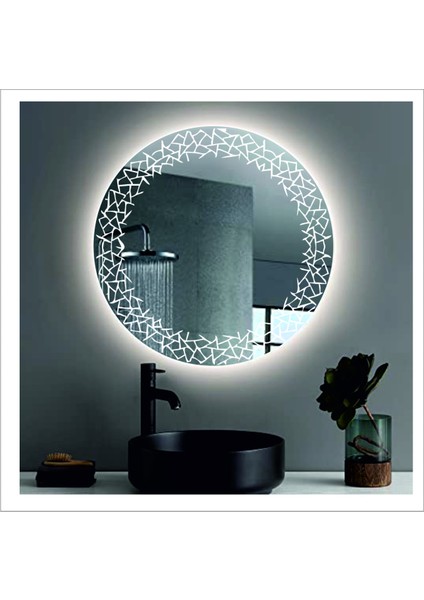 Dnr-Mirror 70 cm Günışığı Ledli Tasarım Kumlamalı Banyo Aynası Makyaj Aynası Işıklı Ayna indirimleri