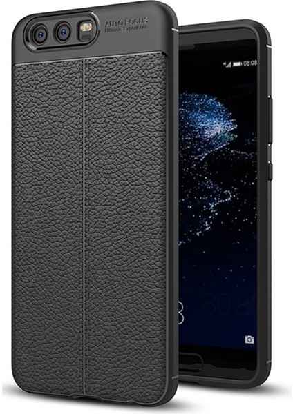 Huawei P10 Leather Serisi Tpu Silikon Kılıf - Siyah