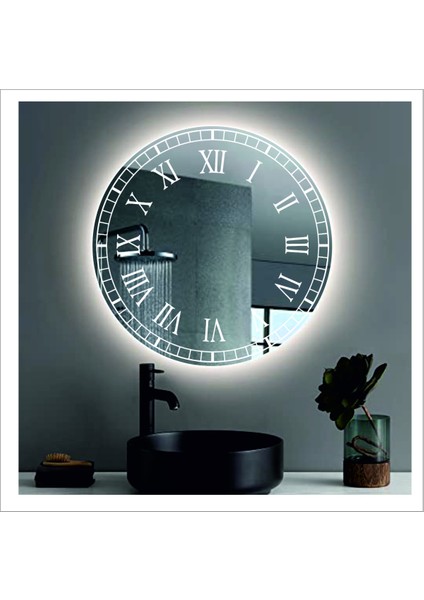 Dnr-Mirror 70 cm Beyaz Ledli Tasarım Kumlamalı Banyo Aynası Makyaj Aynası Işıklı Ayna fiyatları