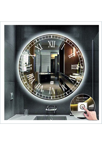 50 Cm Günışığı Ledli Tasarım Kumlamalı Dokunmatik Tuşlu Banyo Aynası Makyaj Aynası Işıklı Ayna fırsatları