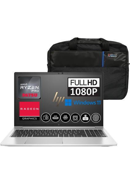 Elitebook 655 G9 Amd Ryzen 5 Pro 5675U 8GB 1TB SSD 15.6" Windows 11 Pro Taşınabilir Bilgisayar 5N4Q5EAW02 + Zetta Çanta