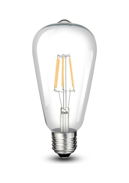5'li CT-4353 8W E27 ST64 6500K Beyaz Uzun Flament Led Ampul