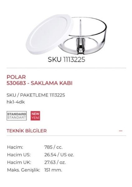 530683 Yeşil Polar Bölmeli Cam Saklama Kabı 4 Adet