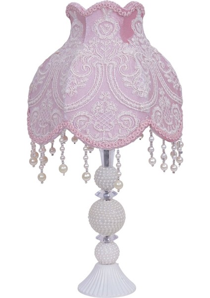 Fransız Dantel Abajur Pudra Renk Klasik Model fiyatları