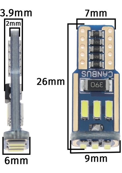 Dekoratif LED Ampul T10-24SMD 12V Çift - Beyaz / LAAM860 modelleri