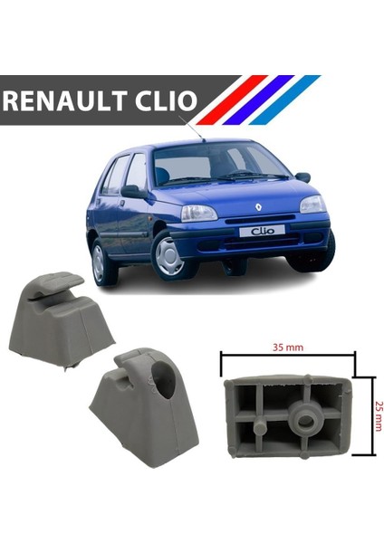 Renault Clio Güneşlik Ayağı Gri Renk 2 Adetli Set 1998 - 2008