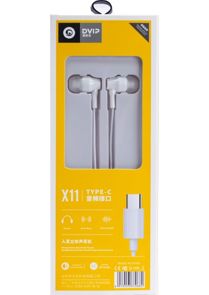 Dvıp X11 In-Ear Extra Bass Type-C Mikrofonlu Kablolu Kulaklık Beyaz