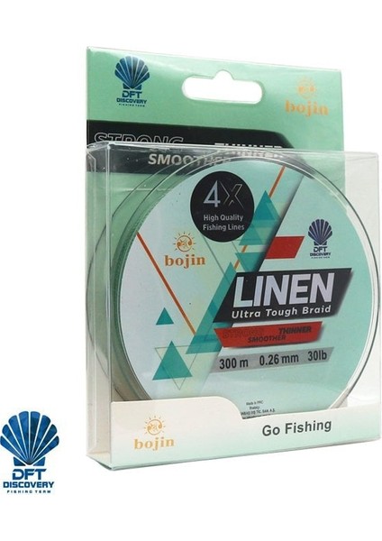 Bojin 4x Linen Ip Misina 0.26 mm 300 M Yeşil