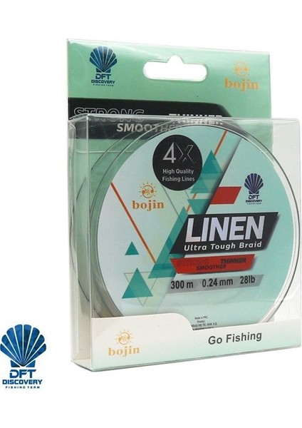 Bojin 4x Linen Ip Misina 0.24 mm 300 M Yeşil