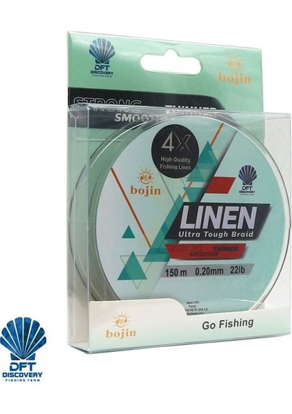 Bojin 4x Linen Ip Misina 0.20 mm 150 M Yeşil