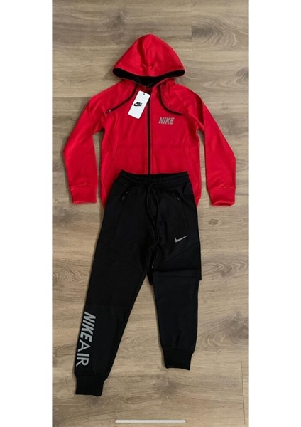 Mavi Boncuk Kids Nike Mavi Kapuşonlu Süper Kalite Eşofman Takımı