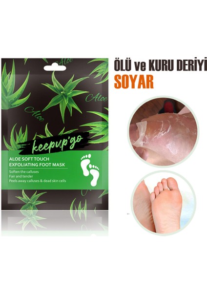 Keepupgo Aloe Soft Ayak Soyucu Çorap Ölü Derileri Soyan Soyulabilen Ayak Çorabı Peeling Maskesi