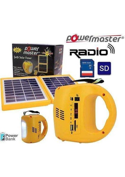 33400 Çift Solar Panelli Radyolu Fener