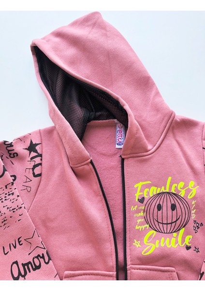 Mini Moni Kapüşonlu Cepli Içi Şardonlu Sweatshirt