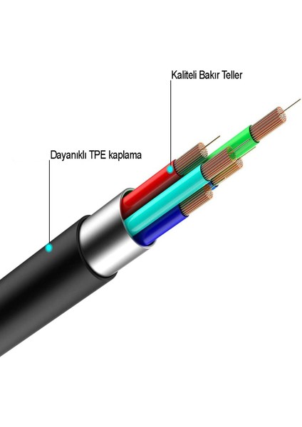 Lightning To 3.5mm Aux Ses Kablosu Çevirici Dönüştürücü Kablo 1 Metre - Siyah