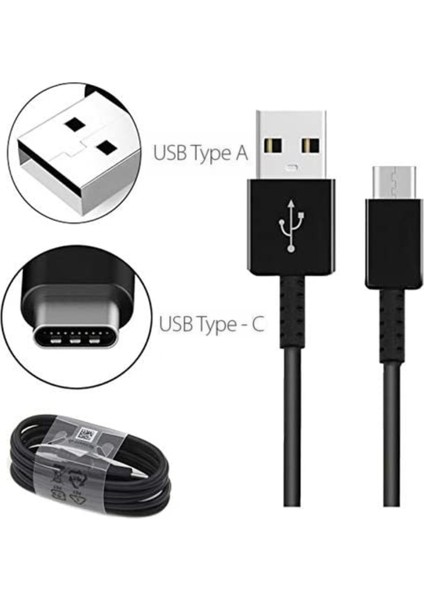 Type-C 2.4 Amper Hızlı Şarj ve Data Kablosu 1 Metre - Siyah