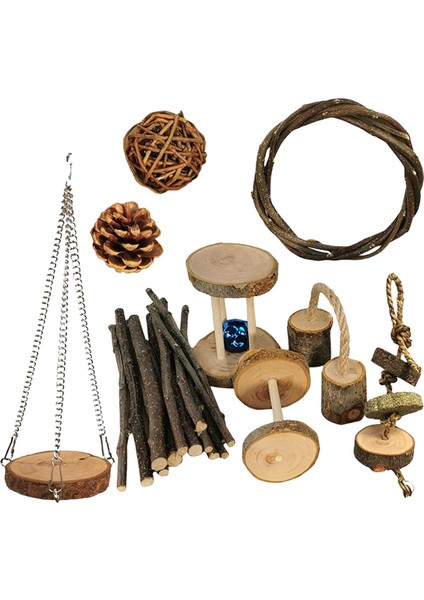 Hamster Tavşan Çiğneme Oyuncakları Set Gine Oyuncakları Bakım Evcil Hayvan Malzemeleri E (Yurt Dışından)