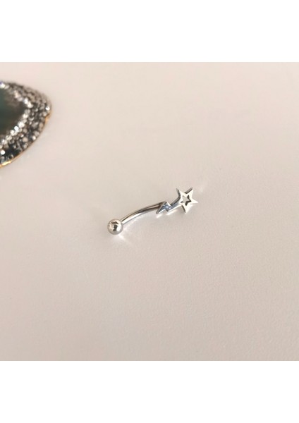 Cerrahi Çelik Kuyruklu Yıldız Muz Piercing-Bar Uzunluğu 8 Mm, 1 Adet