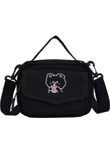 Mini Bez Crossbody Çantalar Kore Tarzı Mektup Baskı Öğrenci Bez Çanta Çalışma Çalışması Kullanımı Için