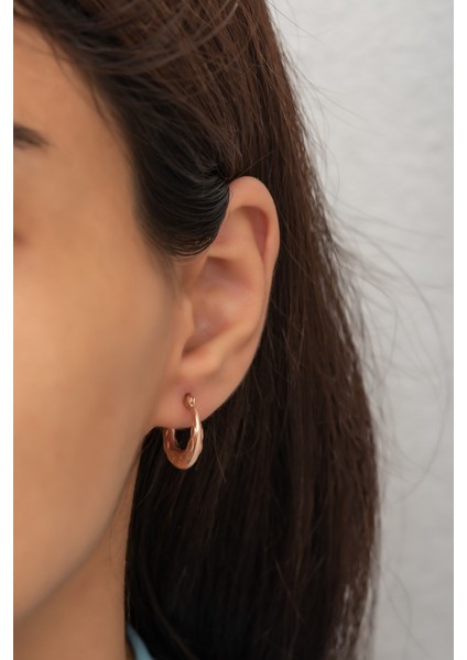 925 Ayar Gümüş Rose Sonsuzluk Desenli Şarnel Küpe